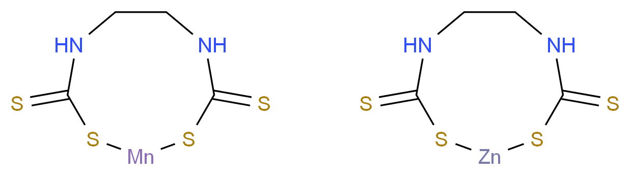 1,3-dithia-5,8-diaza-2-manganacyclononane-4,9-dithione; 1,3-dithia-5,8-diaza-2-zincacyclononane-4,9-dithione_分子结构_CAS_8018-01-7