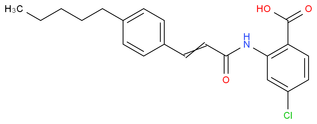 4-chloro-2-[3-(4-pentylphenyl)prop-2-enamido]benzoic acid_分子结构_CAS_99754-06-0