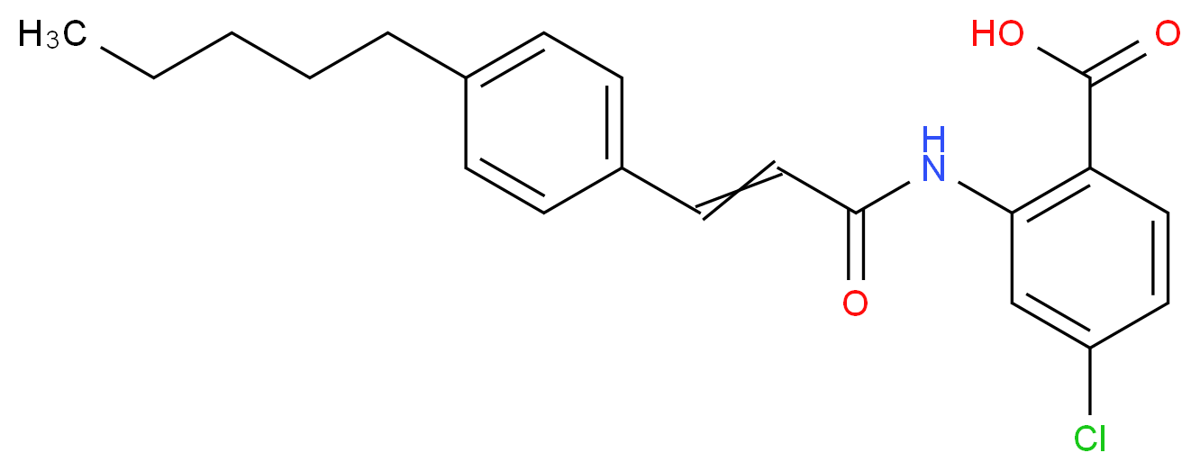 2-(p-AMYLCINNAMOYL)AMINO-4-CHLOROBENZOIC ACID_分子结构_CAS_99754-06-0)