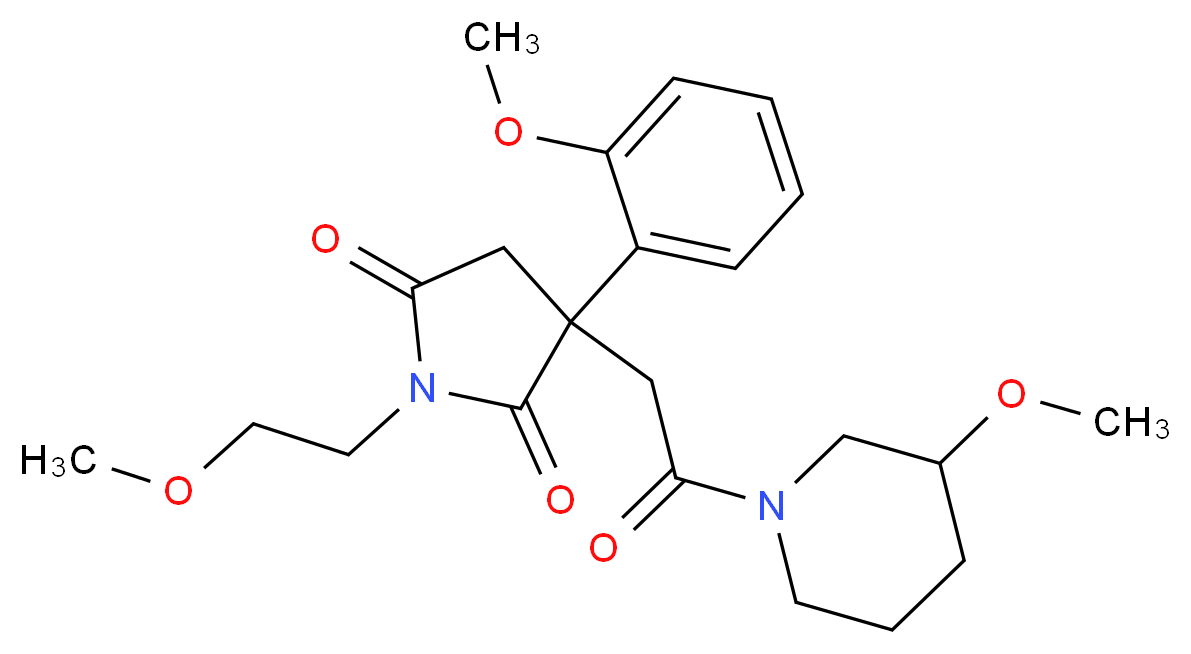 1-(2-methoxyethyl)-3-(2-methoxyphenyl)-3-[2-(3-methoxy-1-piperidinyl)-2-oxoethyl]-2,5-pyrrolidinedione_分子结构_CAS_)