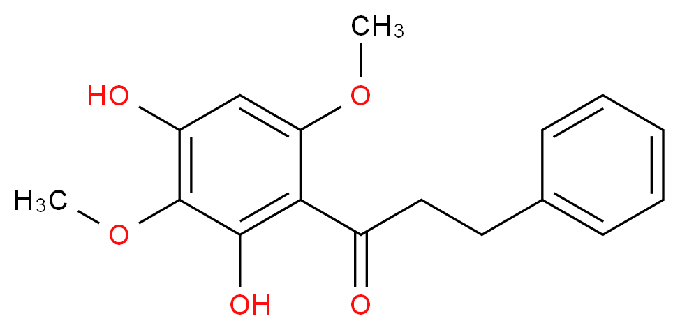 1-(2,4-dihydroxy-3,6-dimethoxyphenyl)-3-phenylpropan-1-one_分子结构_CAS_54299-52-4