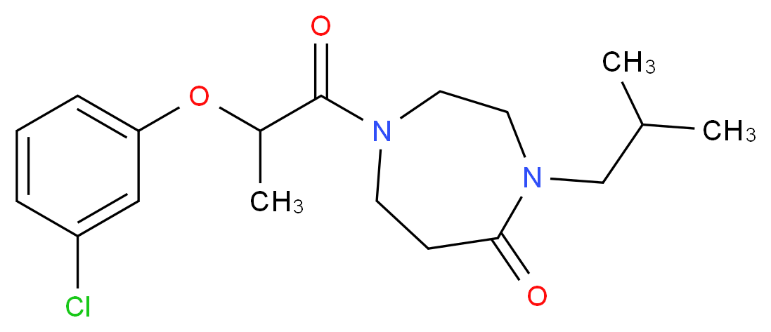 1-[2-(3-chlorophenoxy)propanoyl]-4-isobutyl-1,4-diazepan-5-one_分子结构_CAS_)