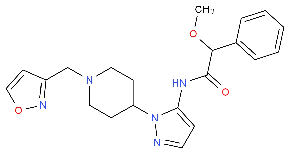 N-{1-[1-(3-isoxazolylmethyl)-4-piperidinyl]-1H-pyrazol-5-yl}-2-methoxy-2-phenylacetamide_分子结构_CAS_)