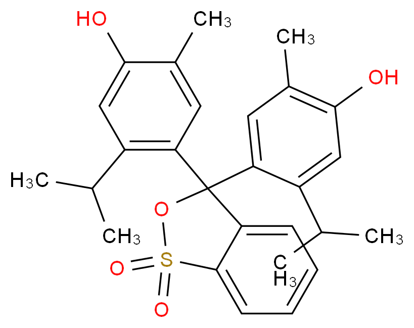 3,3-bis[4-hydroxy-5-methyl-2-(propan-2-yl)phenyl]-3H-2,1λ<sup>6</sup>-benzoxathiole-1,1-dione_分子结构_CAS_76-61-9