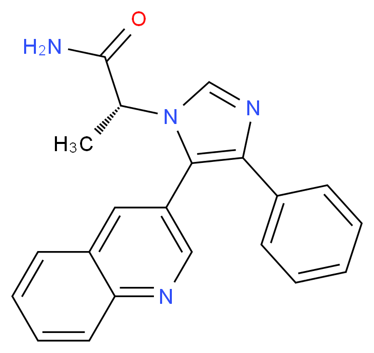 (2R)-2-(4-phenyl-5-quinolin-3-yl-1H-imidazol-1-yl)propanamide_分子结构_CAS_)
