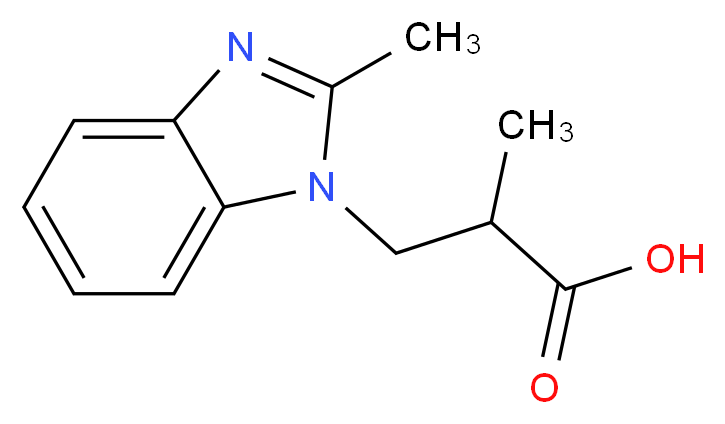 2-Methyl-3-(2-methyl-1H-benzimidazol-1-yl)propanoic acid_分子结构_CAS_)