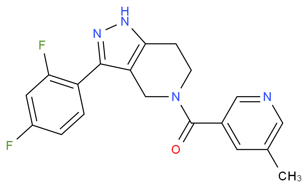 3-(2,4-difluorophenyl)-5-[(5-methylpyridin-3-yl)carbonyl]-4,5,6,7-tetrahydro-1H-pyrazolo[4,3-c]pyridine_分子结构_CAS_)