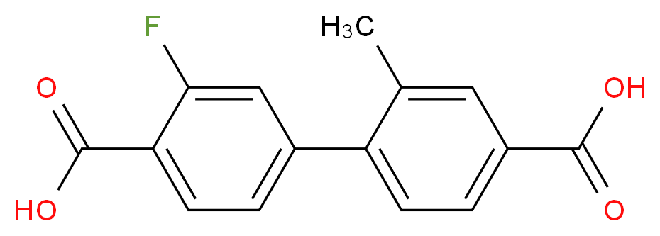 4-(4-carboxy-2-methylphenyl)-2-fluorobenzoic acid_分子结构_CAS_1261964-10-6