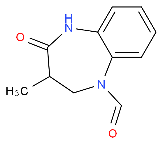 3-methyl-4-oxo-2,3,4,5-tetrahydro-1H-1,5-benzodiazepine-1-carbaldehyde_分子结构_CAS_104310-02-3