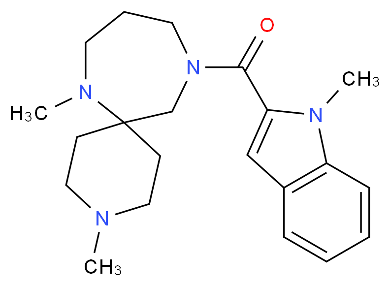 3,7-dimethyl-11-[(1-methyl-1H-indol-2-yl)carbonyl]-3,7,11-triazaspiro[5.6]dodecane_分子结构_CAS_)