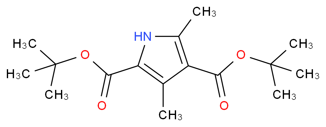 Di-(tert-butyl) 3,5-dimethyl-1H-pyrrole-2,4-dicarboxylate 98%_分子结构_CAS_94461-44-6)