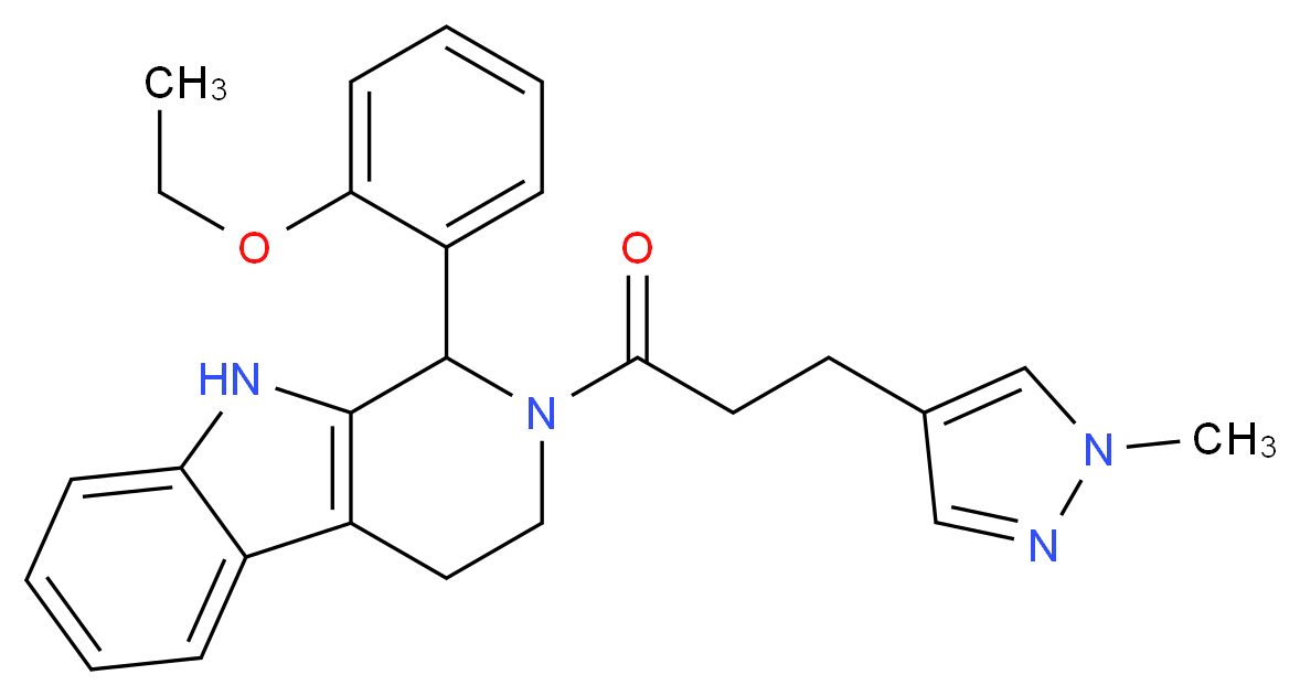 1-(2-ethoxyphenyl)-2-[3-(1-methyl-1H-pyrazol-4-yl)propanoyl]-2,3,4,9-tetrahydro-1H-beta-carboline_分子结构_CAS_)