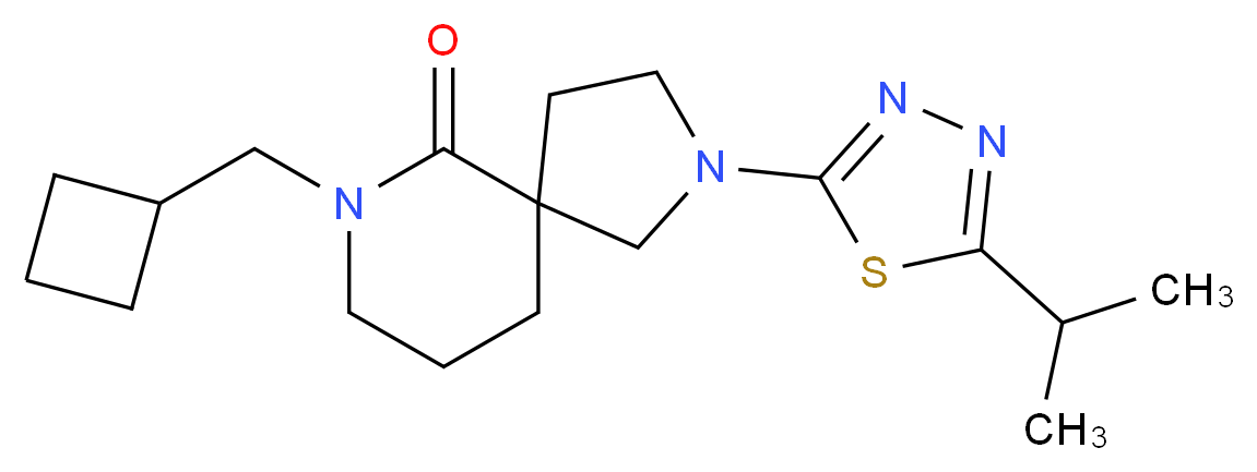 7-(cyclobutylmethyl)-2-(5-isopropyl-1,3,4-thiadiazol-2-yl)-2,7-diazaspiro[4.5]decan-6-one_分子结构_CAS_)