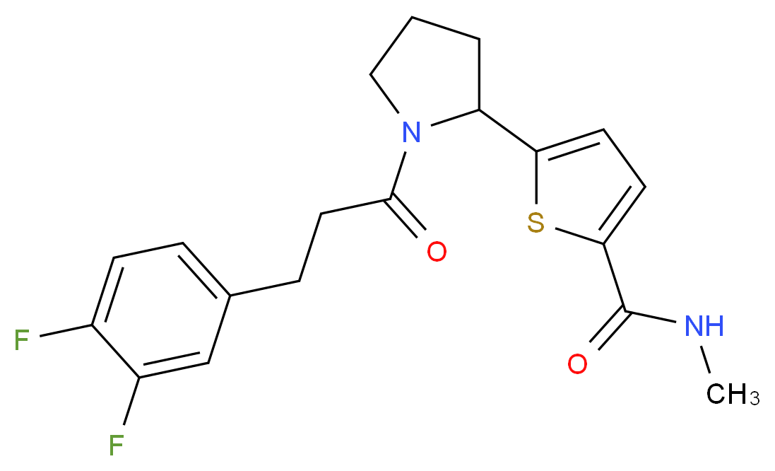 5-{1-[3-(3,4-difluorophenyl)propanoyl]-2-pyrrolidinyl}-N-methyl-2-thiophenecarboxamide_分子结构_CAS_)