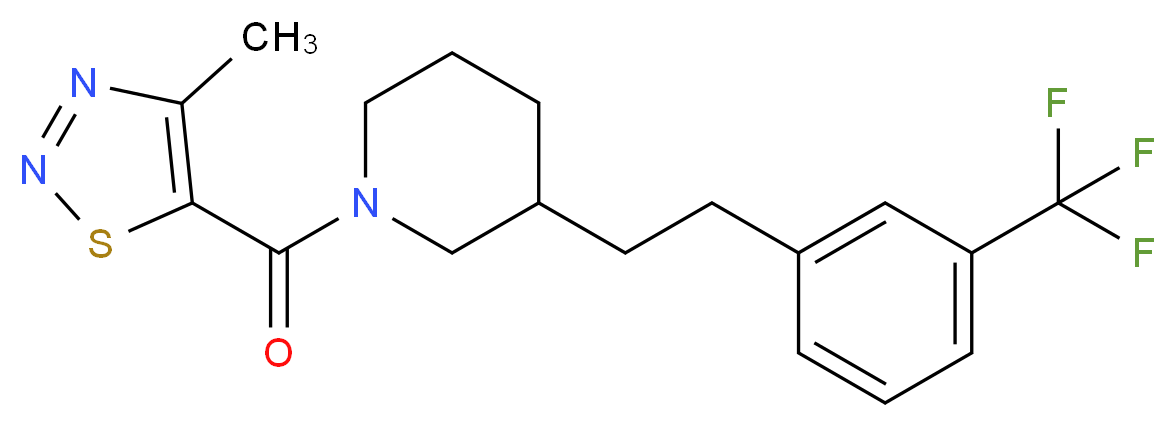 1-[(4-methyl-1,2,3-thiadiazol-5-yl)carbonyl]-3-{2-[3-(trifluoromethyl)phenyl]ethyl}piperidine_分子结构_CAS_)