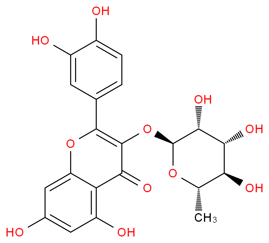 槲皮苷_分子结构_CAS_522-12-3)