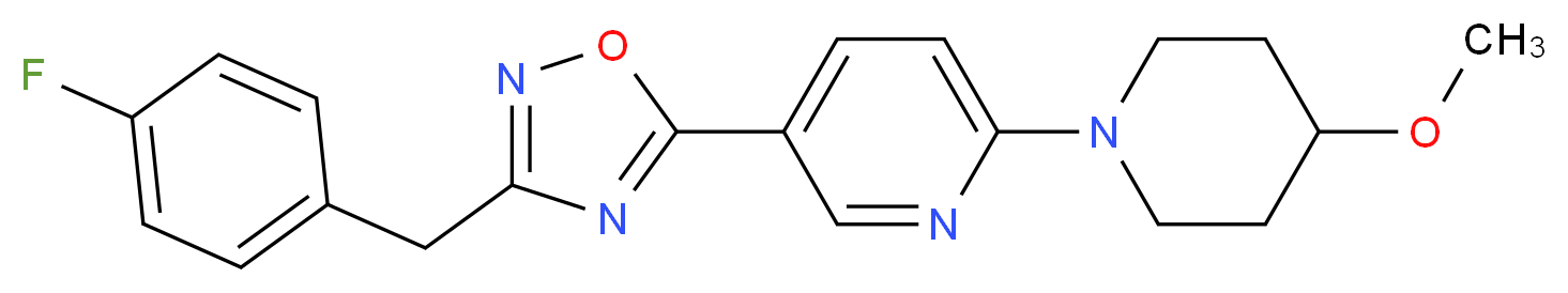 5-[3-(4-fluorobenzyl)-1,2,4-oxadiazol-5-yl]-2-(4-methoxy-1-piperidinyl)pyridine_分子结构_CAS_)