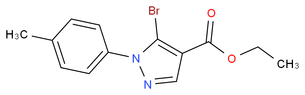 Ethyl 5-bromo-1-(4-methylphenyl)-1H-pyrazole-4-carboxylate_分子结构_CAS_959578-19-9)
