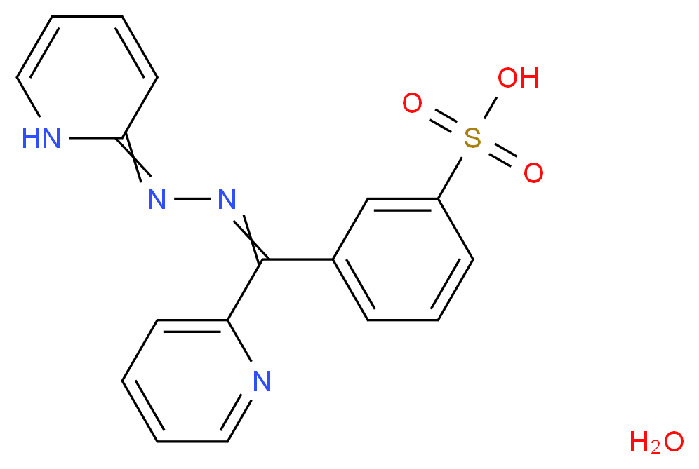 3-{[2-(1,2-dihydropyridin-2-ylidene)hydrazin-1-ylidene](pyridin-2-yl)methyl}benzene-1-sulfonic acid hydrate_分子结构_CAS_123333-58-4