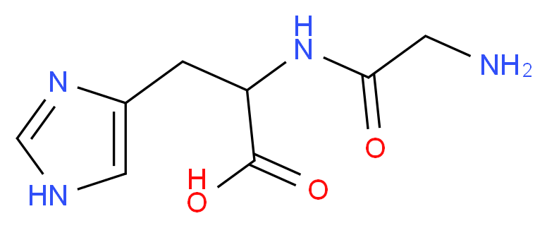 2-(2-aminoacetamido)-3-(1H-imidazol-5-yl)propanoic acid_分子结构_CAS_2489-13-6