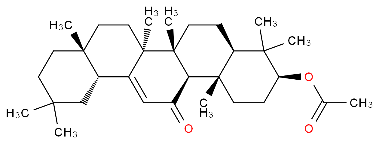 (3S,4aR,6aR,6bS,8aR,12aR,14aR,14bS)-4,4,6a,6b,8a,11,11,14b-octamethyl-14-oxo-1,2,3,4,4a,5,6,6a,6b,7,8,8a,9,10,11,12,12a,14,14a,14b-icosahydropicen-3-yl acetate_分子结构_CAS_5356-56-9