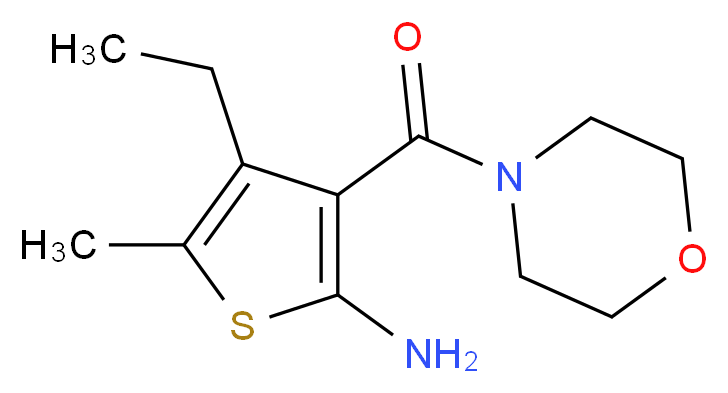 4-ethyl-5-methyl-3-(morpholine-4-carbonyl)thiophen-2-amine_分子结构_CAS_588714-52-7