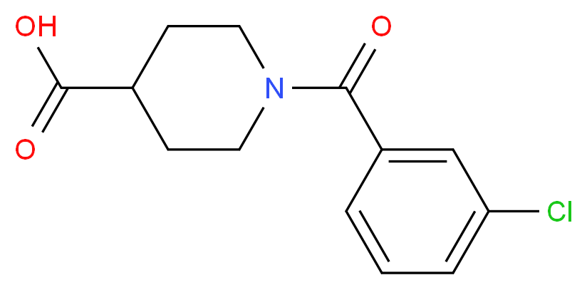 1-(3-chlorobenzoyl)piperidine-4-carboxylic acid_分子结构_CAS_401581-33-7