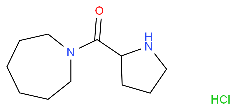 1-Azepanyl(2-pyrrolidinyl)methanone hydrochloride_分子结构_CAS_)