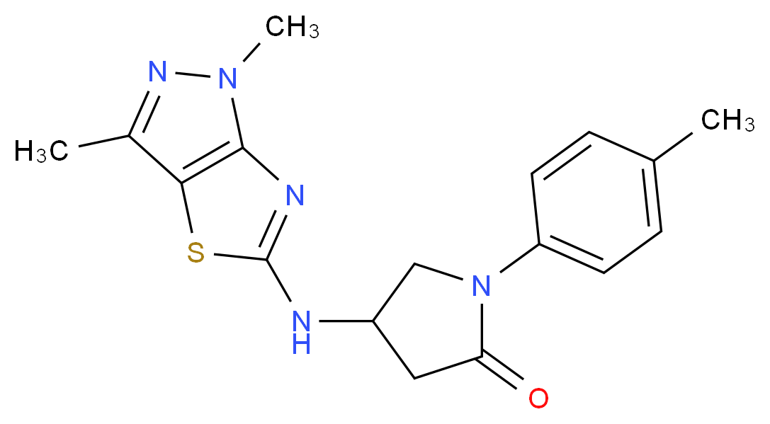 4-[(1,3-dimethyl-1H-pyrazolo[3,4-d][1,3]thiazol-5-yl)amino]-1-(4-methylphenyl)pyrrolidin-2-one_分子结构_CAS_)