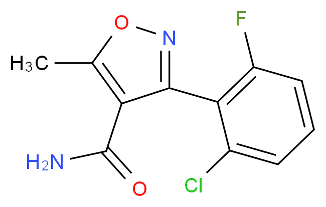 3-(2-Chloro-6-fluorophenyl)-5-methylisoxazole-4-carboxamide 97%_分子结构_CAS_4415-11-6)