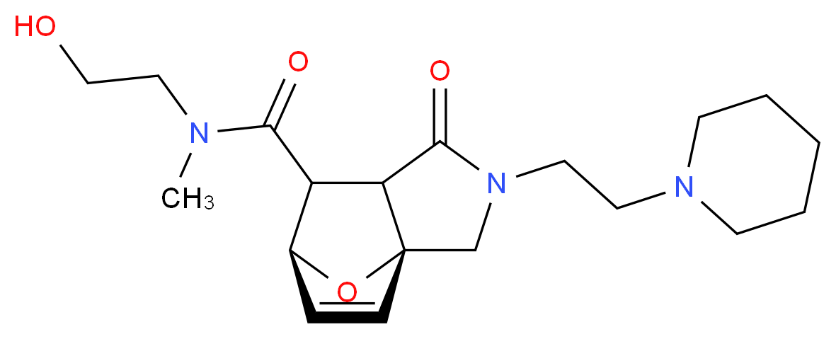 (3aR*,6S*)-N-(2-hydroxyethyl)-N-methyl-1-oxo-2-(2-piperidin-1-ylethyl)-1,2,3,6,7,7a-hexahydro-3a,6-epoxyisoindole-7-carboxamide_分子结构_CAS_)