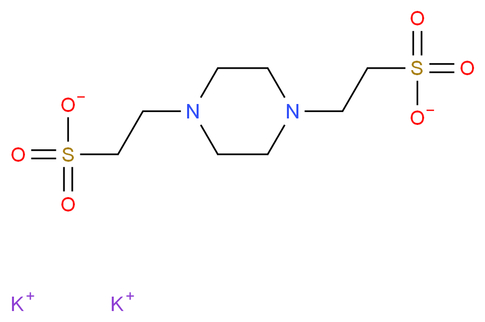 dipotassium 2-[4-(2-sulfonatoethyl)piperazin-1-yl]ethane-1-sulfonate_分子结构_CAS_108321-27-3