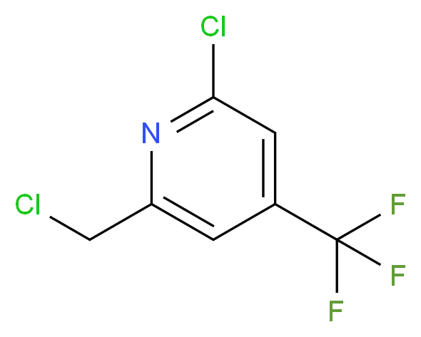 2-chloro-6-(chloromethyl)-4-(trifluoromethyl)pyridine_分子结构_CAS_1196153-15-7