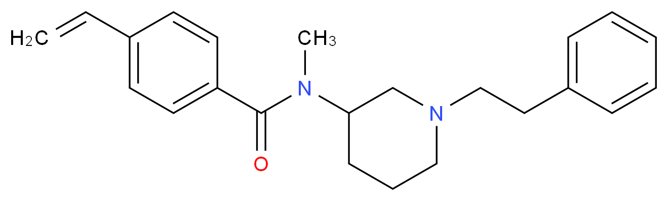 N-methyl-N-[1-(2-phenylethyl)-3-piperidinyl]-4-vinylbenzamide_分子结构_CAS_)