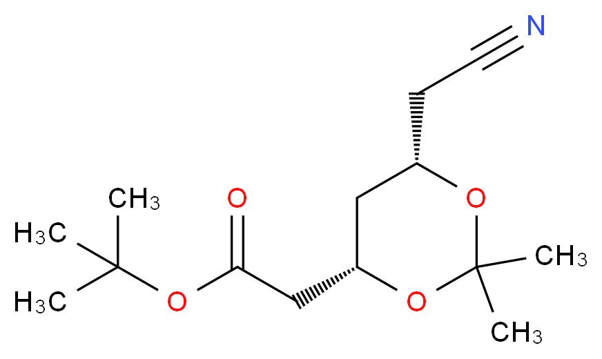 (4S,6S)-6-(Cyanomethyl)-2,2-dimethyl-1,3-dioxane-4-acetic Acid tert-Butyl Ester_分子结构_CAS_196085-85-5)
