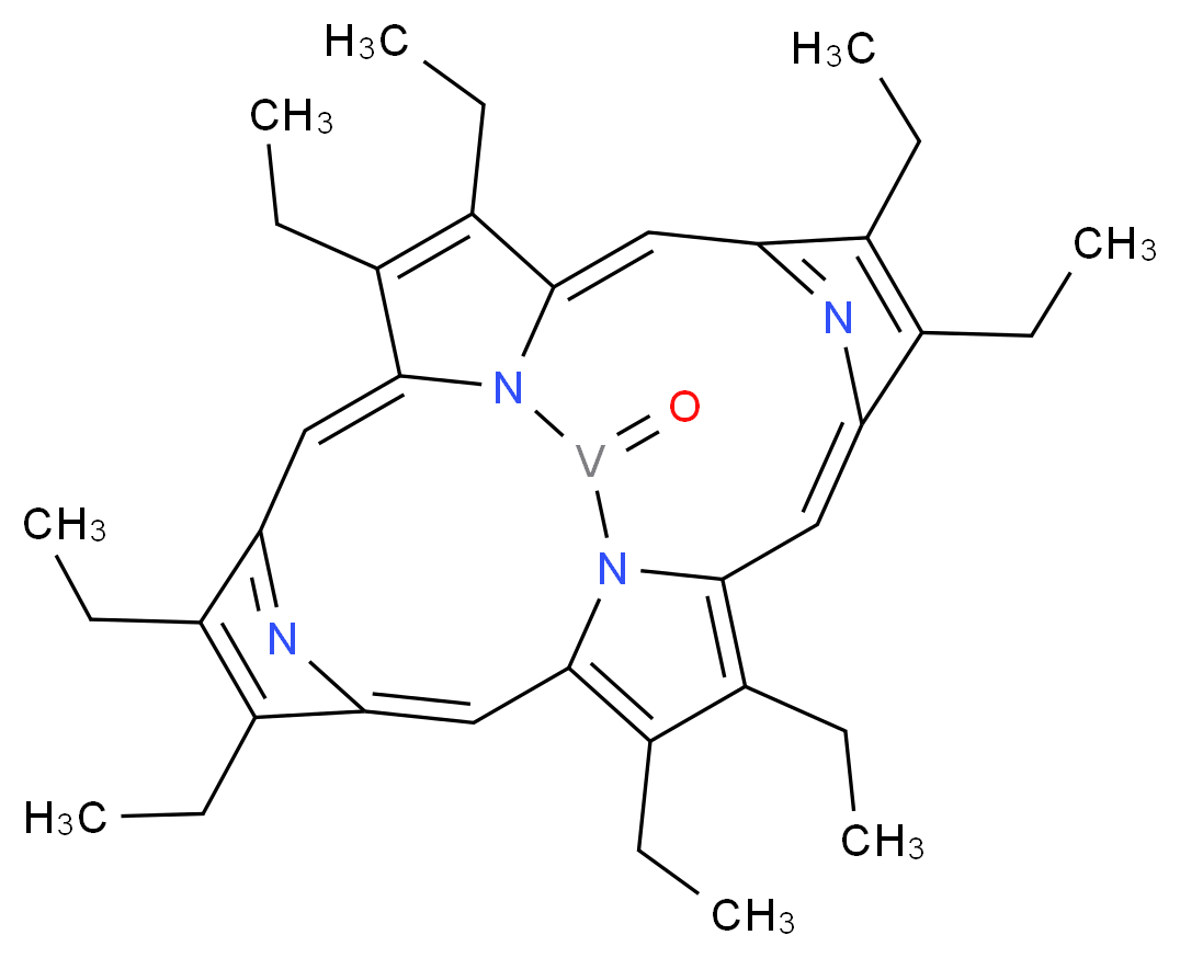 (1Z,6Z,12Z,17Z)-4,5,9,10,14,15,19,20-octaethyl-22-oxo-21,23,24,25-tetraaza-22-vanadahexacyclo[9.9.3.1<sup>3</sup>,<sup>6</sup>.1<sup>1</sup><sup>3</sup>,<sup>1</sup><sup>6</sup>.0<sup>8</sup>,<sup>2</sup><sup>3</sup>.0<sup>1</sup><sup>8</sup>,<sup>2</sup><sup>1</sup>]pentacosa-1,3(25),4,6,8,10,12,14,16(24),17,19-undecaene_分子结构_CAS_27860-55-5