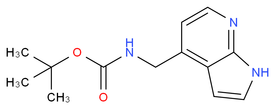tert-butyl N-{1H-pyrrolo[2,3-b]pyridin-4-ylmethyl}carbamate_分子结构_CAS_956485-62-4