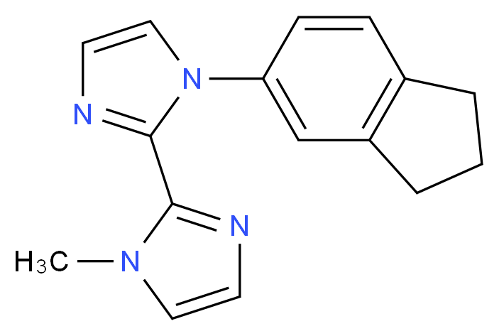 1-(2,3-dihydro-1H-inden-5-yl)-1'-methyl-1H,1'H-2,2'-biimidazole_分子结构_CAS_)