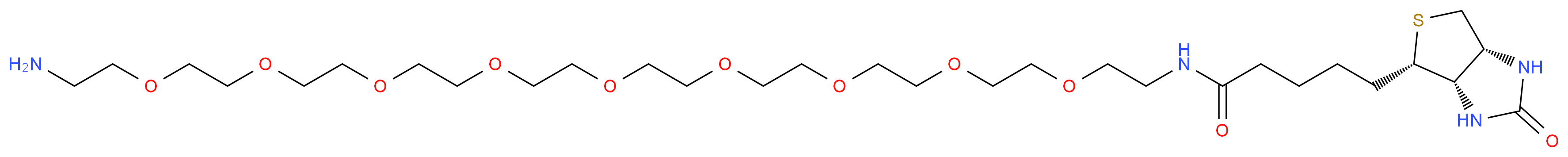 5-[(3aS,4S,6aR)-2-oxo-hexahydro-1H-thieno[3,4-d]imidazolidin-4-yl]-N-(29-amino-3,6,9,12,15,18,21,24,27-nonaoxanonacosan-1-yl)pentanamide_分子结构_CAS_960132-48-3