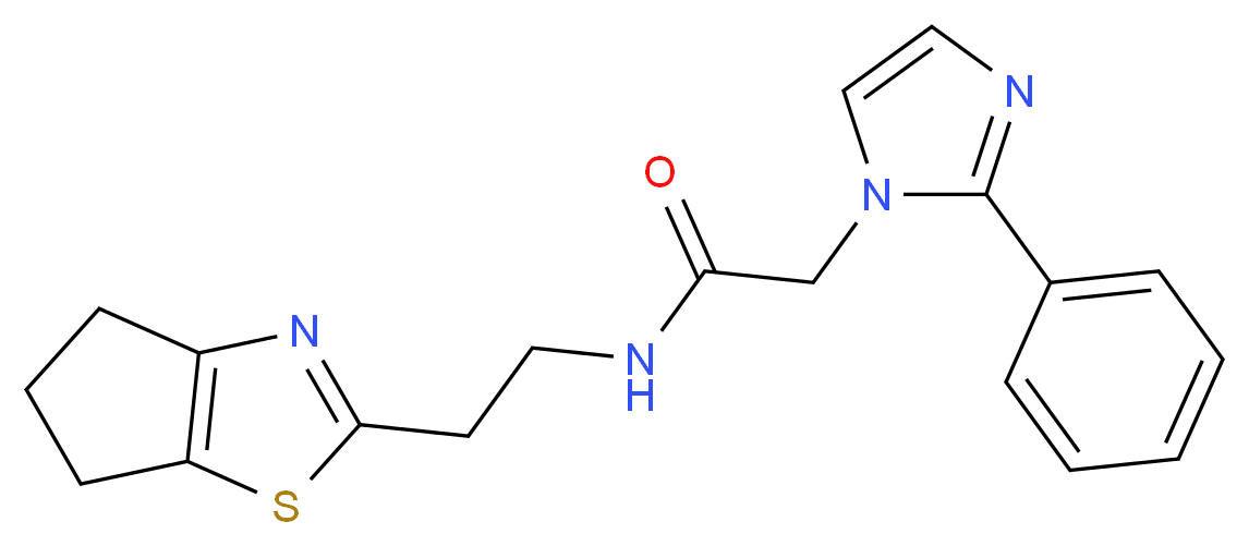 N-[2-(5,6-dihydro-4H-cyclopenta[d][1,3]thiazol-2-yl)ethyl]-2-(2-phenyl-1H-imidazol-1-yl)acetamide_分子结构_CAS_)