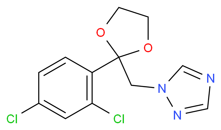 1-{[2-(2,4-dichlorophenyl)-1,3-dioxolan-2-yl]methyl}-1H-1,2,4-triazole_分子结构_CAS_60207-31-0