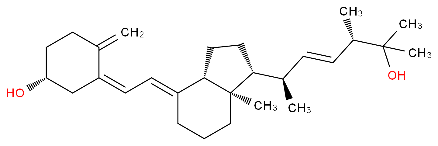 (1R,3Z)-3-{2-[(1R,3aS,4E,7aR)-1-[(2R,3E,5S)-6-hydroxy-5,6-dimethylhept-3-en-2-yl]-7a-methyl-octahydro-1H-inden-4-ylidene]ethylidene}-4-methylidenecyclohexan-1-ol_分子结构_CAS_908126-48-7