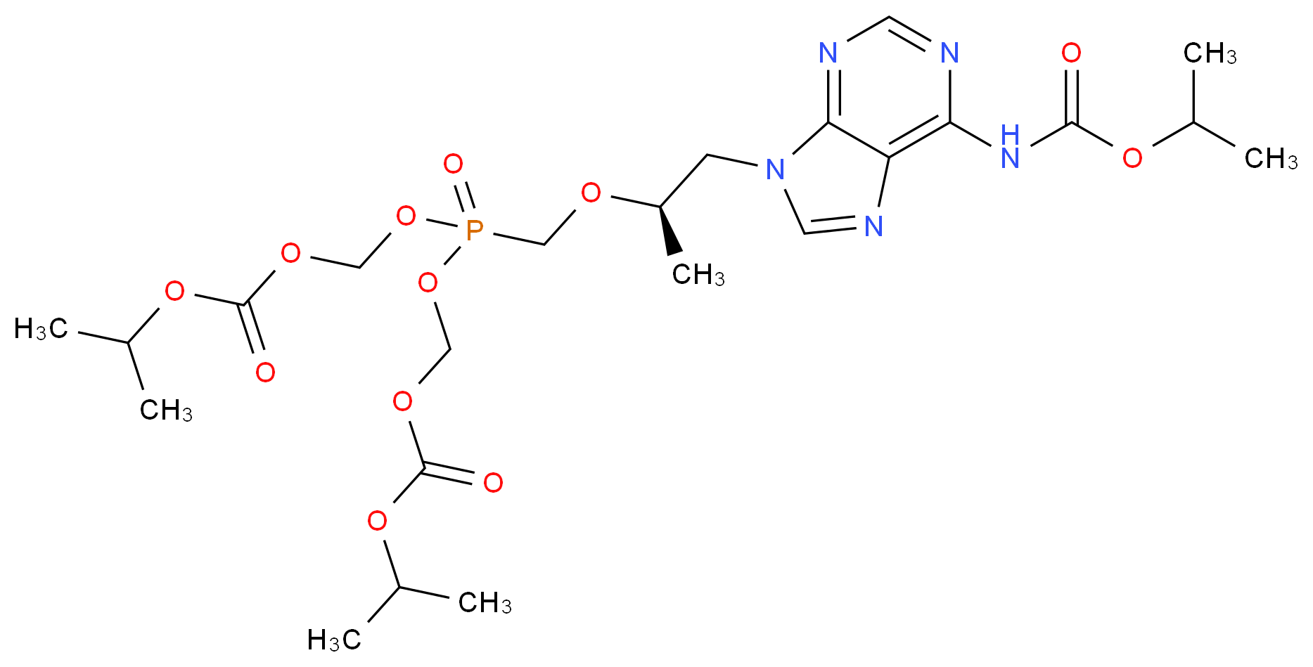 Tenofovir Disoproxil Isopropoxycarbonyl_分子结构_CAS_1244022-54-5)