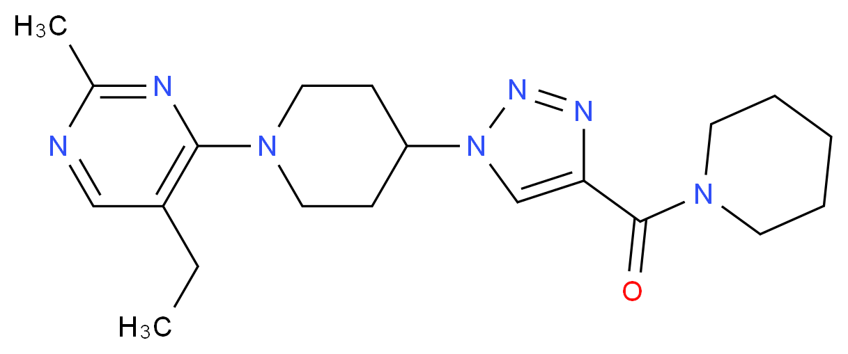 5-ethyl-2-methyl-4-{4-[4-(piperidin-1-ylcarbonyl)-1H-1,2,3-triazol-1-yl]piperidin-1-yl}pyrimidine_分子结构_CAS_)