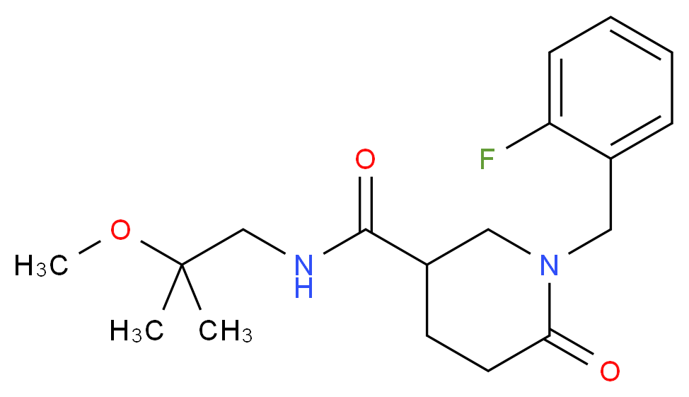 1-(2-fluorobenzyl)-N-(2-methoxy-2-methylpropyl)-6-oxo-3-piperidinecarboxamide_分子结构_CAS_)