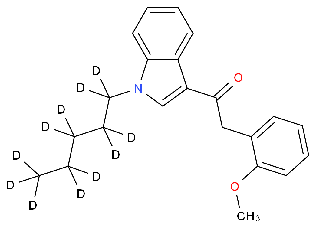 2-(2-methoxyphenyl)-1-[1-(<sup>2</sup>H<sub>1</sub><sub>1</sub>)pentyl-1H-indol-3-yl]ethan-1-one_分子结构_CAS_1346598-78-4