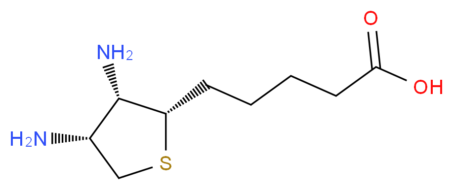 5-[(2S,3S,4R)-3,4-diaminothiolan-2-yl]pentanoic acid_分子结构_CAS_22342-46-7