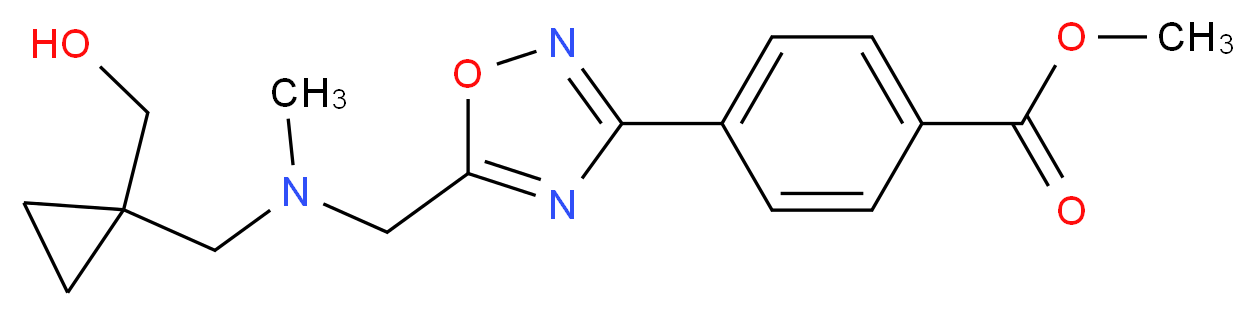 methyl 4-(5-{[{[1-(hydroxymethyl)cyclopropyl]methyl}(methyl)amino]methyl}-1,2,4-oxadiazol-3-yl)benzoate_分子结构_CAS_)