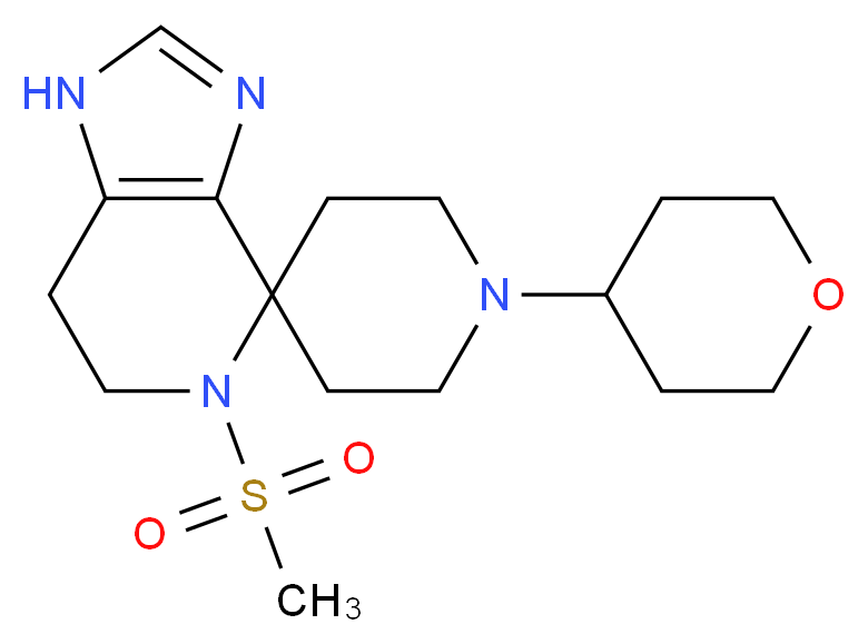 5-(methylsulfonyl)-1'-(tetrahydro-2H-pyran-4-yl)-1,5,6,7-tetrahydrospiro[imidazo[4,5-c]pyridine-4,4'-piperidine]_分子结构_CAS_)