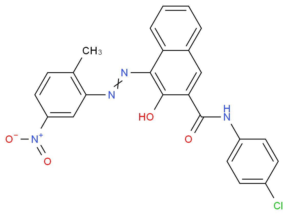 N-(4-chlorophenyl)-3-hydroxy-4-[2-(2-methyl-5-nitrophenyl)diazen-1-yl]naphthalene-2-carboxamide_分子结构_CAS_6410-30-6